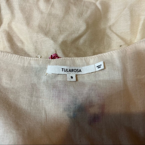 NWT Tularosa Women's XS Cream Blythe Mini Dress Cream Pink Embroidered - Picture 15 of 16